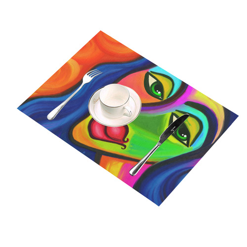 Abstract Fauvist Female Portrait Placemat 14’’ x 19’’ (Set of 6)