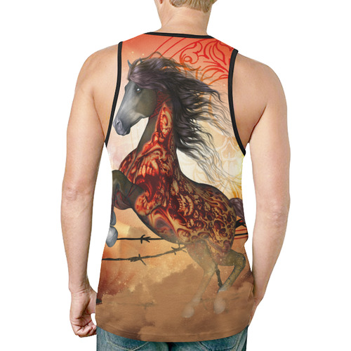 Awesome creepy horse with skulls New All Over Print Tank Top for Men (Model T46)