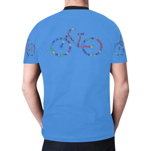 Mens T-Shirt Blue Portland Bike New All Over Print T-shirt for Men (Model T45)