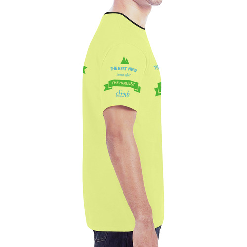 Mens T-Shirt Pale Yellow The Best View New All Over Print T-shirt for Men (Model T45)