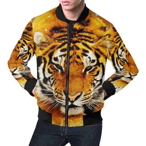 Siberian Tiger All Over Print Bomber Jacket for Men (Model H19)