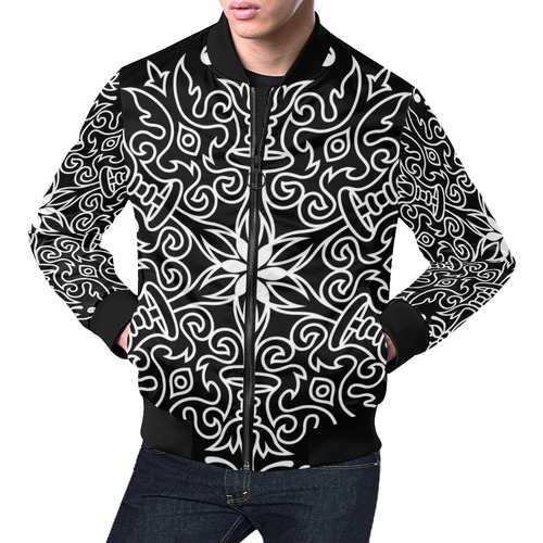 Symbol Ornaments Spring Life Mandala White All Over Print Bomber Jacket for Men (Model H19)