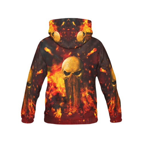 Amazing skull with fire All Over Print Hoodie for Men/Large Size (USA Size) (Model H13)
