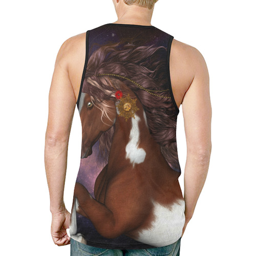 Awesome steampunk horse with clocks gears New All Over Print Tank Top for Men (Model T46)