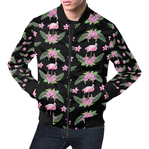 Tropical Flamingo Pattern I All Over Print Bomber Jacket for Men (Model H19)