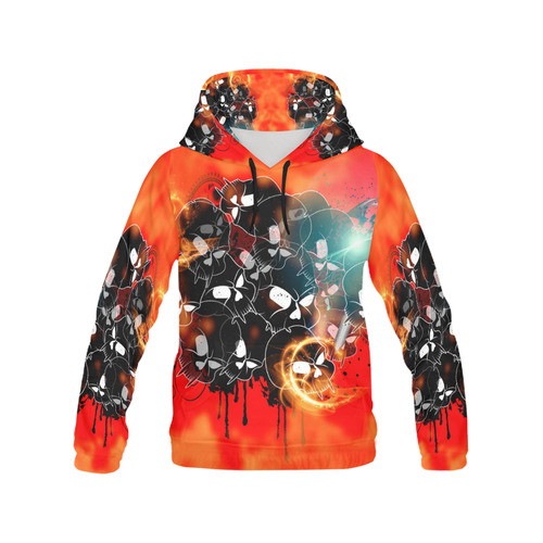 Awesome skulls All Over Print Hoodie for Men/Large Size (USA Size) (Model H13)