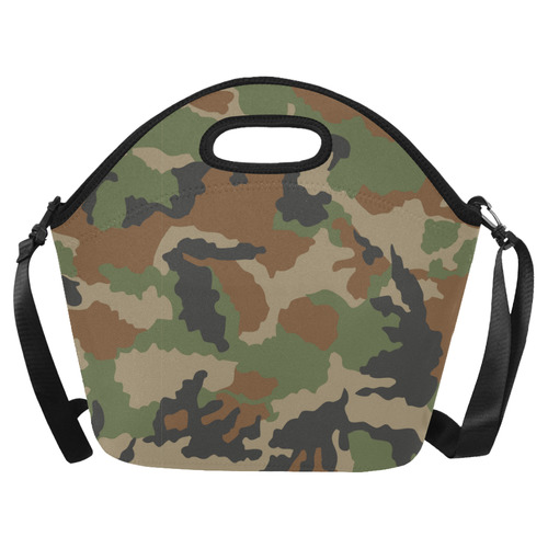 woodland camouflage pattern Neoprene Lunch Bag/Large (Model 1669)