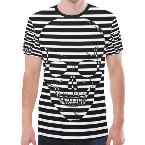 Awesome Skull Black & White New All Over Print T-shirt for Men (Model T45)