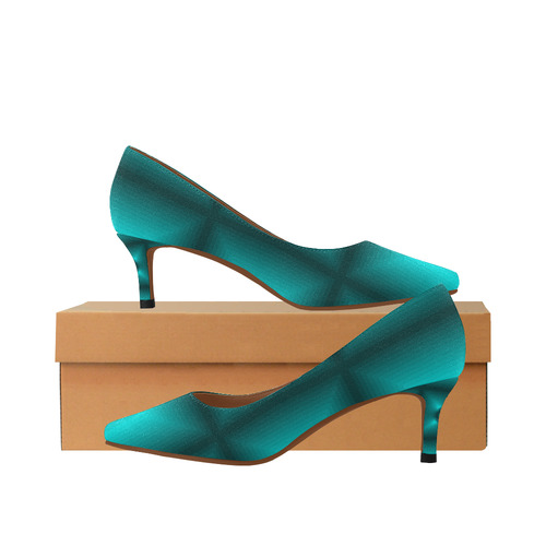 turquoise low heels
