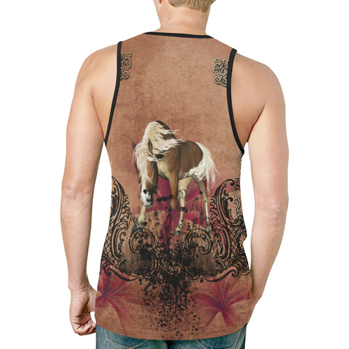 Amazing horse with flowers New All Over Print Tank Top for Men (Model T46)
