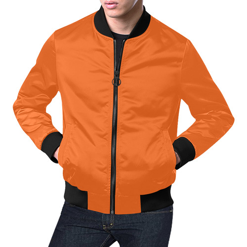 basic orange All Over Print Bomber Jacket for Men (Model H19)