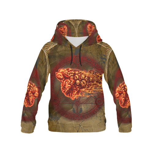 Awesome, creepy flyings skulls All Over Print Hoodie for Men/Large Size (USA Size) (Model H13)