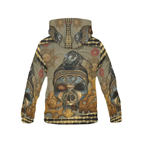 Awesome steampunk skull All Over Print Hoodie for Men/Large Size (USA Size) (Model H13)