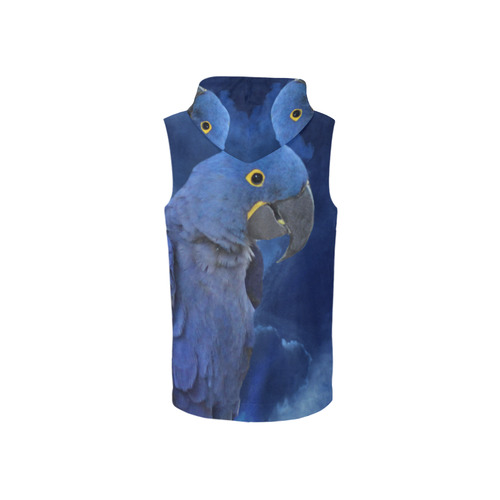 Hyacinth Macaw All Over Print Sleeveless Zip Up Hoodie for Women (Model H16)