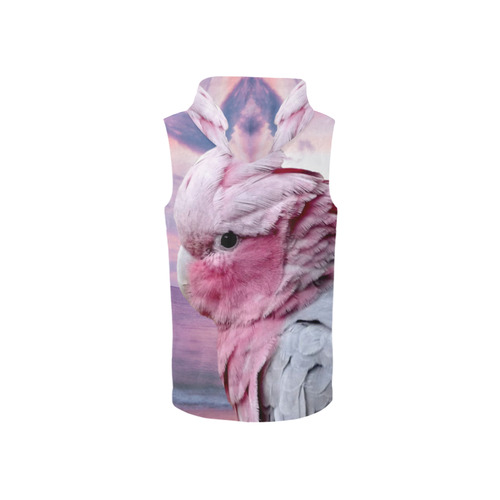 Galah Cockatoo All Over Print Sleeveless Zip Up Hoodie for Women (Model H16)