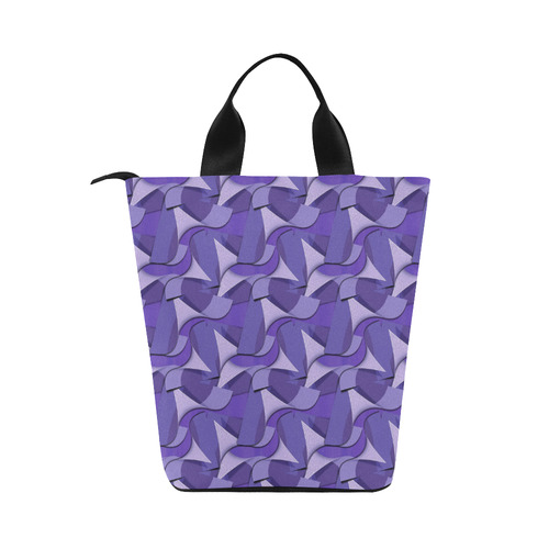 Ultra Violet Abstract Waves Nylon Lunch Tote Bag (Model 1670)