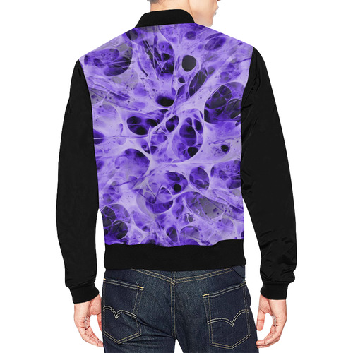 SPIDER WEB fractal - violet black All Over Print Bomber Jacket for Men (Model H19)