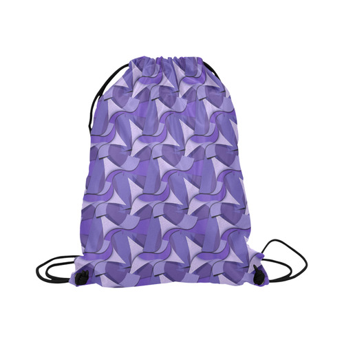 Ultra Violet Abstract Waves Large Drawstring Bag Model 1604 (Twin Sides)  16.5"(W) * 19.3"(H)