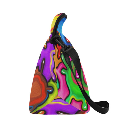 Vibrant Abstract Paint Splats Neoprene Lunch Bag/Large (Model 1669)