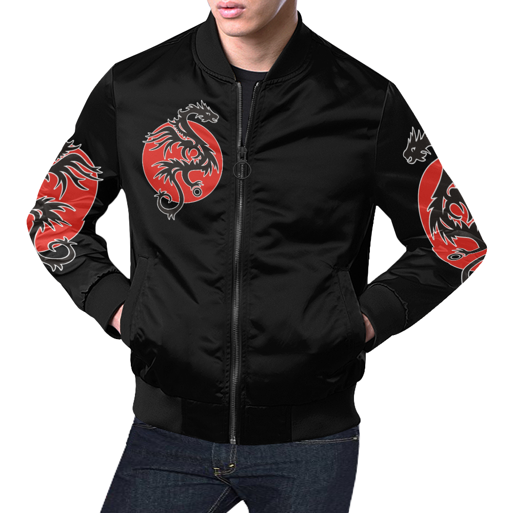 black red bomber jacket