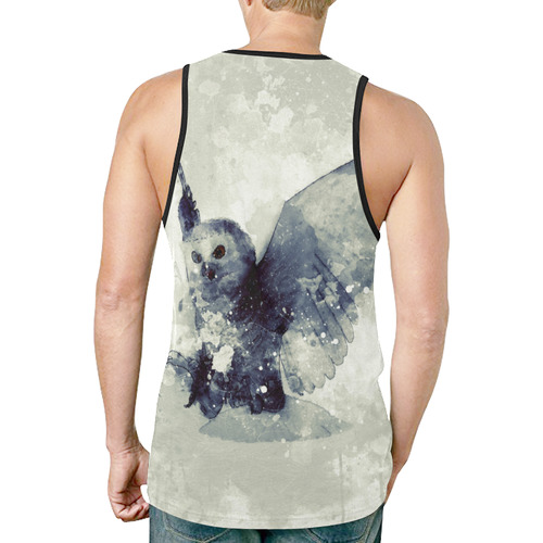 Wonderful owl, watercolor New All Over Print Tank Top for Men (Model T46)