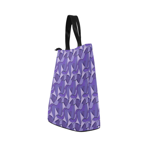 Ultra Violet Abstract Waves Nylon Lunch Tote Bag (Model 1670)