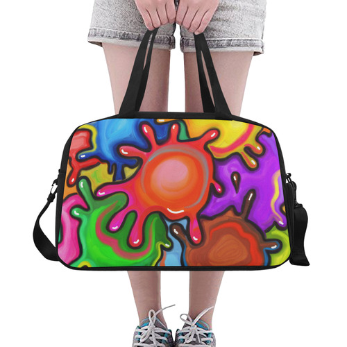 Vibrant Abstract Paint Splats Fitness Handbag (Model 1671)