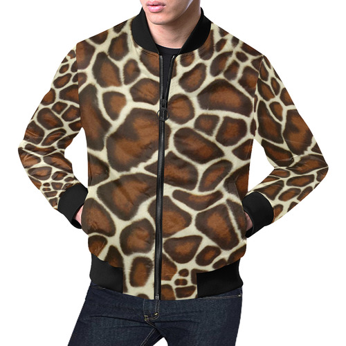 Giraffe Spots All Over Print Bomber Jacket for Men (Model H19)