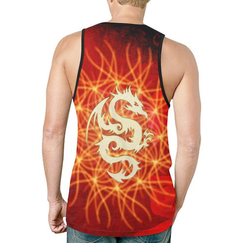 Awesome chinese dragon, gold New All Over Print Tank Top for Men (Model T46)