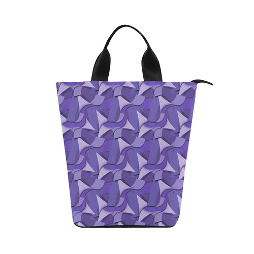 Ultra Violet Abstract Waves Nylon Lunch Tote Bag (Model 1670)