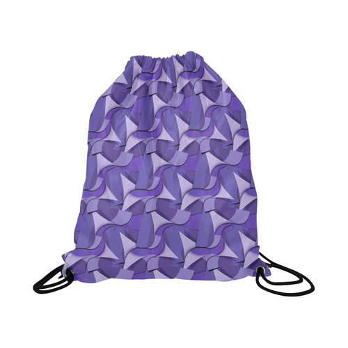 Ultra Violet Abstract Waves Large Drawstring Bag Model 1604 (Twin Sides)  16.5"(W) * 19.3"(H)