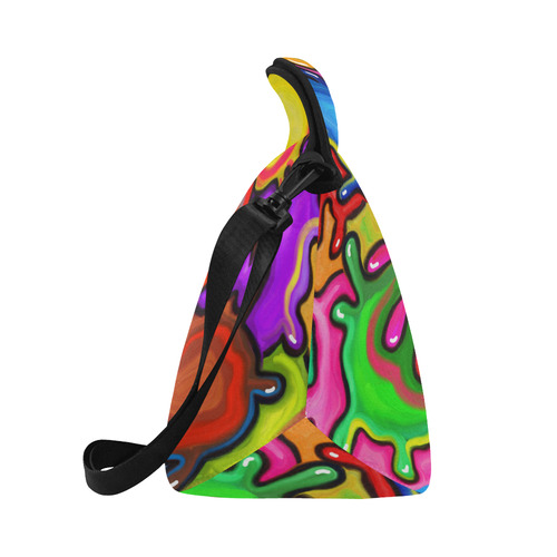 Vibrant Abstract Paint Splats Neoprene Lunch Bag/Large (Model 1669)