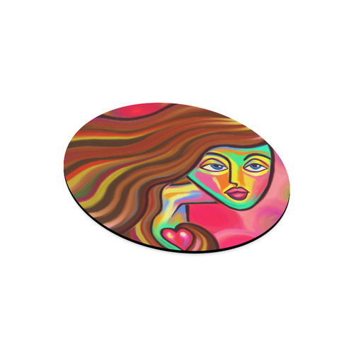 Love is Near Vibrant Portrait Round Mousepad