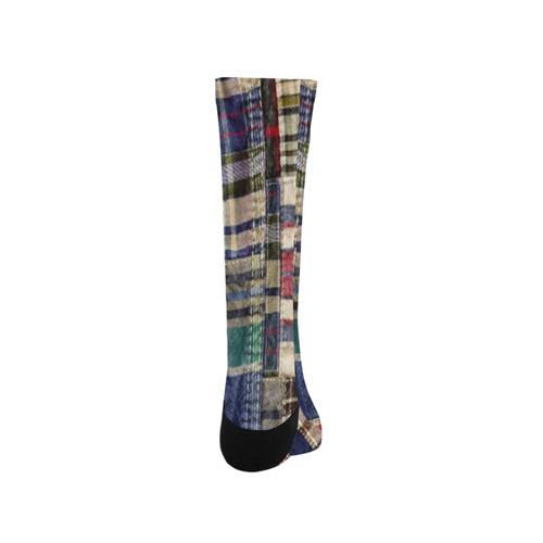 patchwork plaid frankenstein tartan Trouser Socks