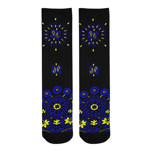blue yellow bandana 1 Trouser Socks