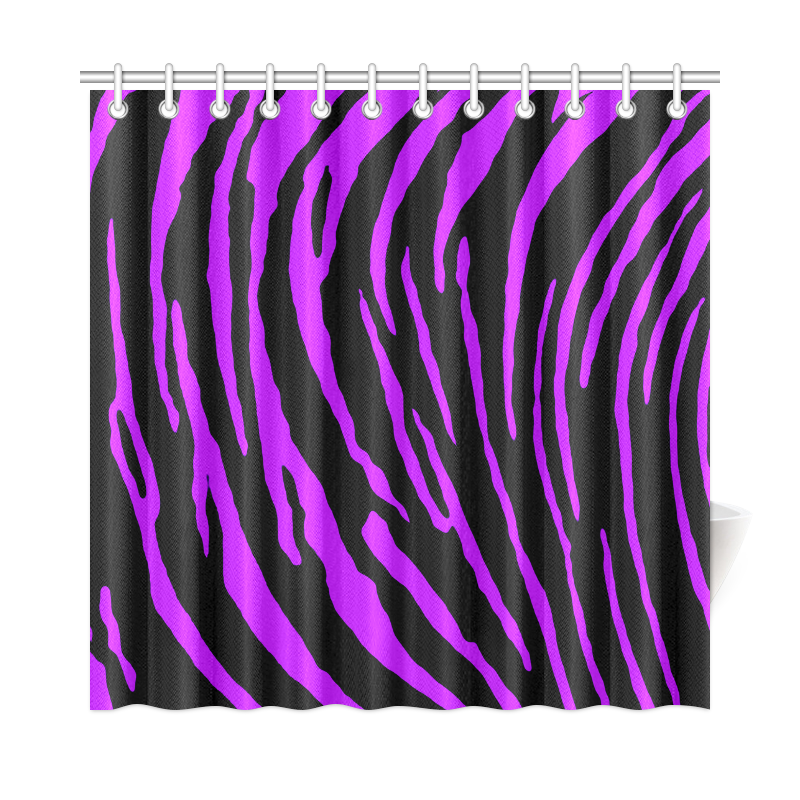 Purple Tiger Stripes Shower Curtain 72 X72 Id D2180501