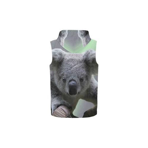 Koala Bear All Over Print Sleeveless Zip Up Hoodie for Kid (Model H16)