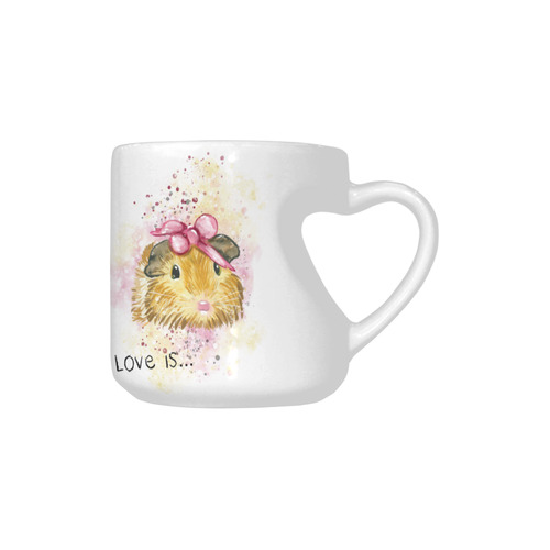 Love is... a guinea pig Heart Mub Heart-shaped Mug(10.3OZ)