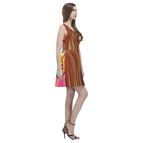 Love is Near Vibrant Portrait Thea Sleeveless Skater Dress(Model D19)