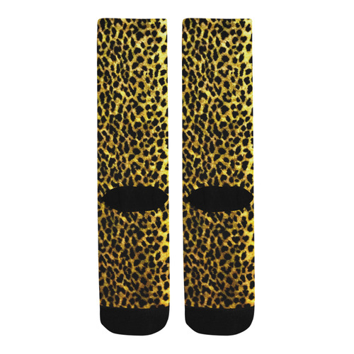 LEOPARD faux fur animal print image Trouser Socks