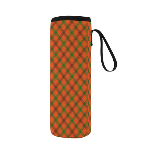 Tami plaid hunting colors tartan Neoprene Water Bottle Pouch/Large