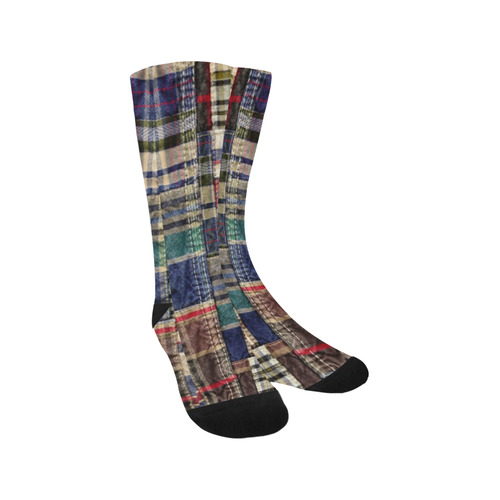 patchwork plaid frankenstein tartan Trouser Socks