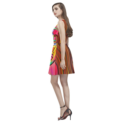 Love is Near Vibrant Portrait Thea Sleeveless Skater Dress(Model D19)