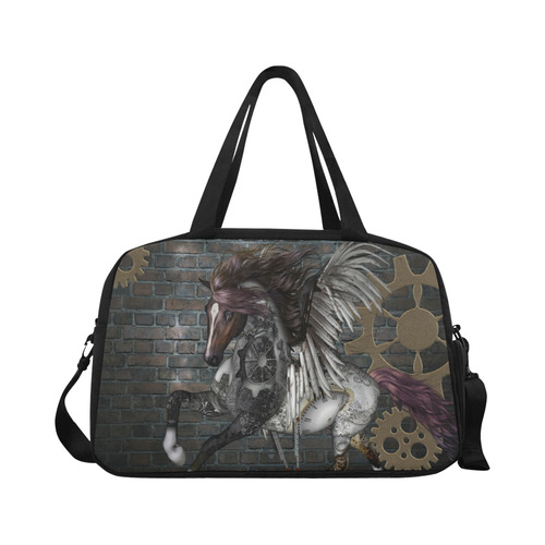 Steampunk, awesome steampunk horse with wings Fitness Handbag (Model 1671)
