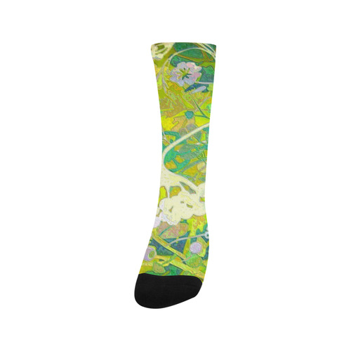 floral 1 abstract in greens and blues 2 Trouser Socks
