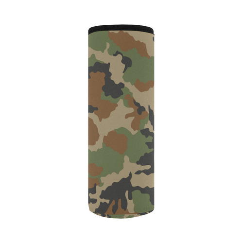 woodland camouflage pattern Neoprene Water Bottle Pouch/Large