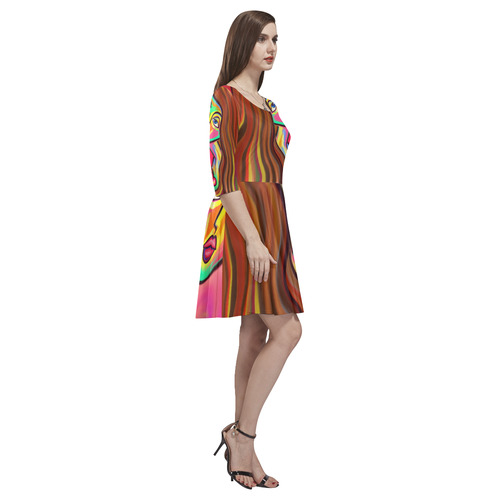 Love is Near Vibrant Portrait Tethys Half-Sleeve Skater Dress(Model D20)