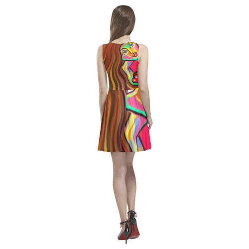 Love is Near Vibrant Portrait Thea Sleeveless Skater Dress(Model D19)