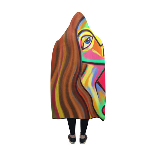 Love is Near Vibrant Portrait Hooded Blanket 60''x50''