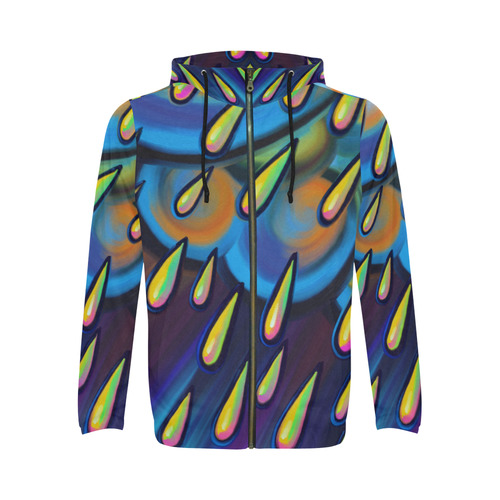 Heavy Rain Cloud Painting All Over Print Full Zip Hoodie for Men (Model H14)